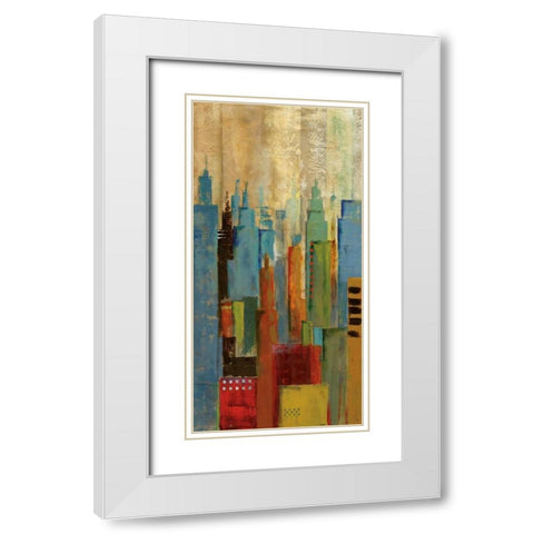 Towerscape I White Modern Wood Framed Art Print with Double Matting by Cardenas, Jason