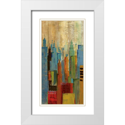 Towerscape I White Modern Wood Framed Art Print with Double Matting by Cardenas, Jason