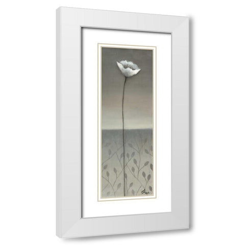 Fleur Blanc I White Modern Wood Framed Art Print with Double Matting by Eve