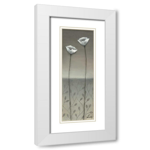 Fleur Blanc II White Modern Wood Framed Art Print with Double Matting by Eve