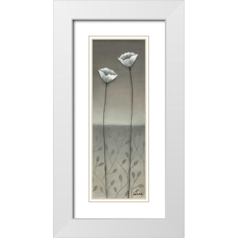 Fleur Blanc II White Modern Wood Framed Art Print with Double Matting by Eve