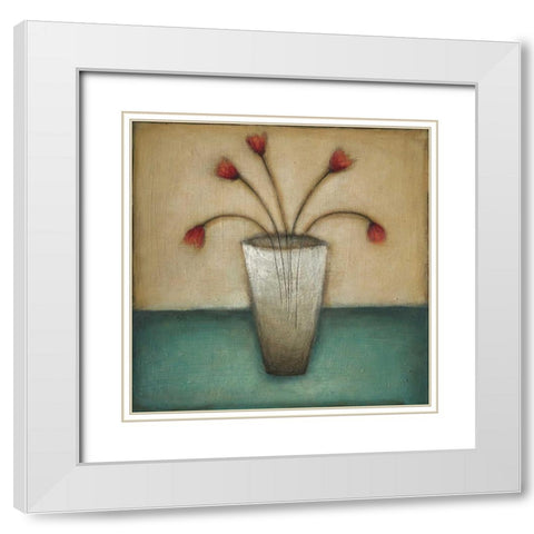 In Bloom I White Modern Wood Framed Art Print with Double Matting by Eve