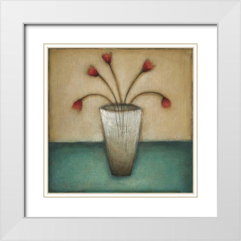 In Bloom I White Modern Wood Framed Art Print with Double Matting by Eve