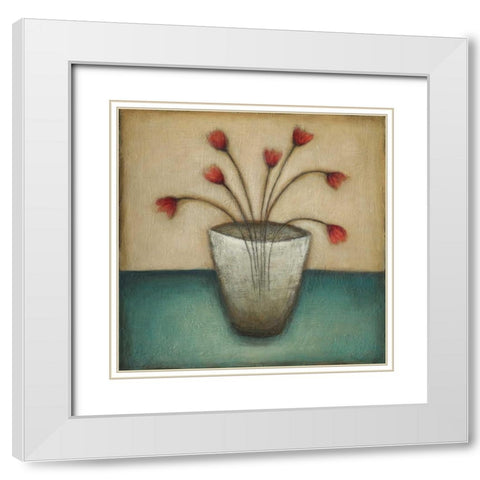 In Bloom II White Modern Wood Framed Art Print with Double Matting by Eve