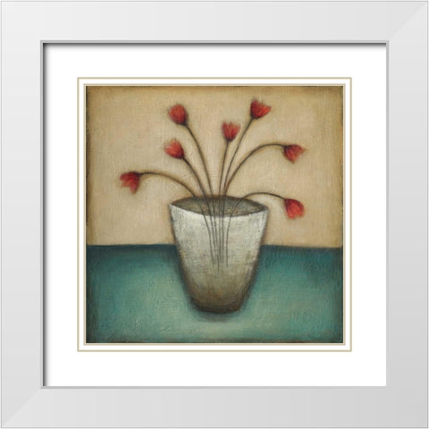 In Bloom II White Modern Wood Framed Art Print with Double Matting by Eve