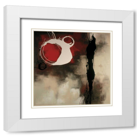 Resonance in Red White Modern Wood Framed Art Print with Double Matting by Maitland, Laurie