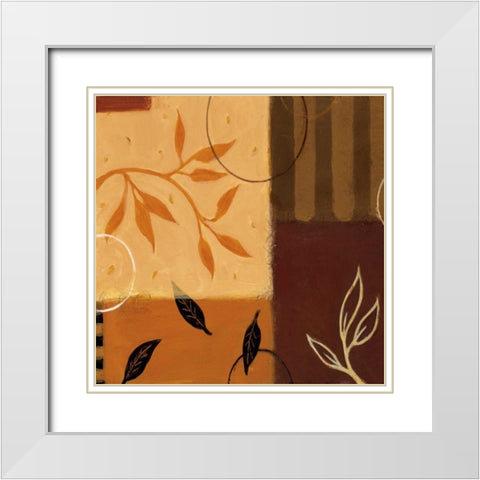 Leaf Poem II White Modern Wood Framed Art Print with Double Matting by Dorf, Susan