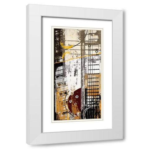 Chords White Modern Wood Framed Art Print with Double Matting by NOAH