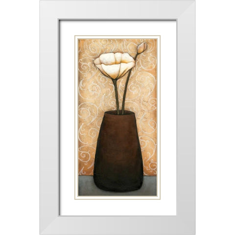 Mon Jardine II White Modern Wood Framed Art Print with Double Matting by Alves, Helena