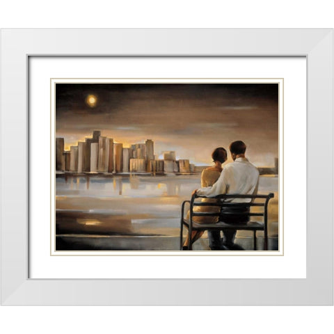 Reflections III White Modern Wood Framed Art Print with Double Matting by Biddle, Trish