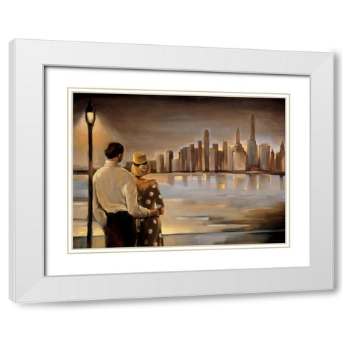 Reflections IV White Modern Wood Framed Art Print with Double Matting by Biddle, Trish