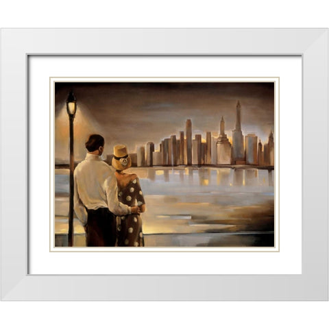 Reflections IV White Modern Wood Framed Art Print with Double Matting by Biddle, Trish