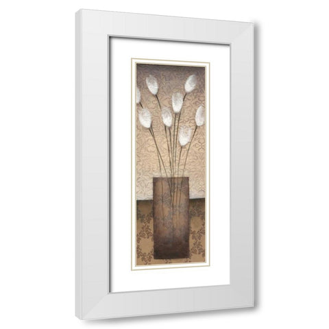 Opal Accent I White Modern Wood Framed Art Print with Double Matting by Eve