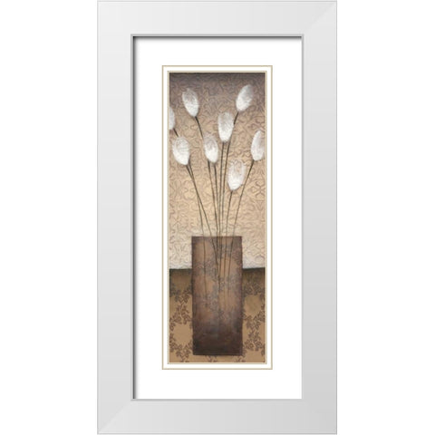 Opal Accent I White Modern Wood Framed Art Print with Double Matting by Eve