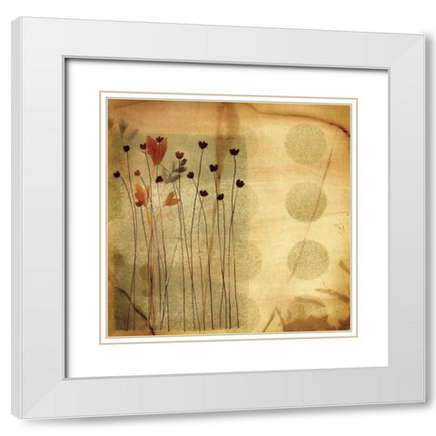 Playful Meadow I White Modern Wood Framed Art Print with Double Matting by Leal, Fernando