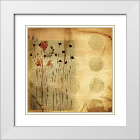 Playful Meadow I White Modern Wood Framed Art Print with Double Matting by Leal, Fernando