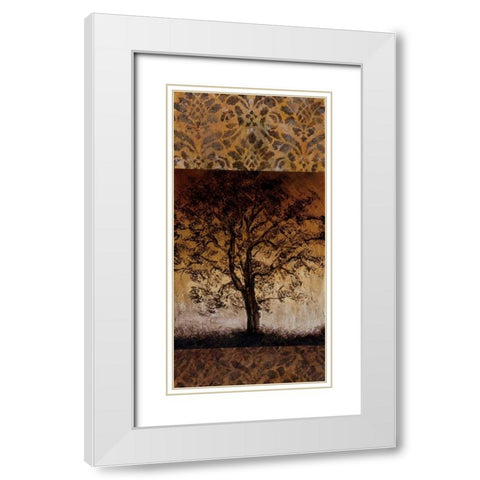 Oak Tree I White Modern Wood Framed Art Print with Double Matting by Kelly, Lynn