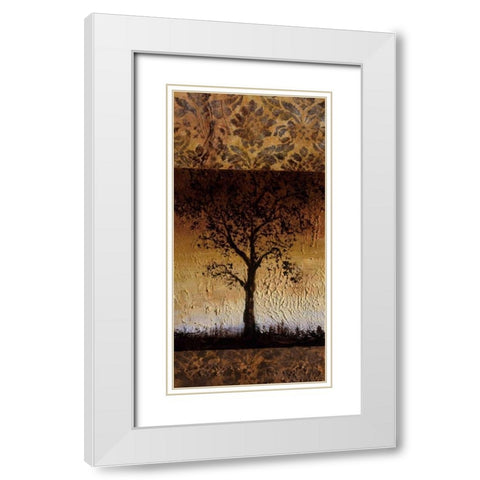 Oak Tree II White Modern Wood Framed Art Print with Double Matting by Kelly, Lynn