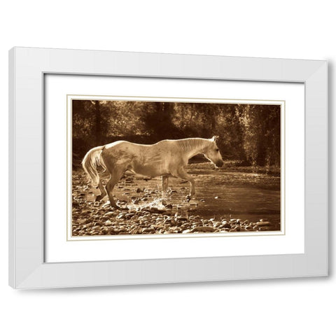 The Crossing White Modern Wood Framed Art Print with Double Matting by Caro, Wendy