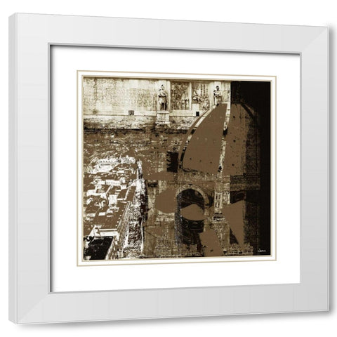 Architectural Renaissance I White Modern Wood Framed Art Print with Double Matting by NOAH