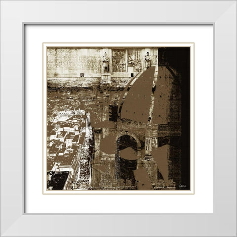 Architectural Renaissance I White Modern Wood Framed Art Print with Double Matting by NOAH