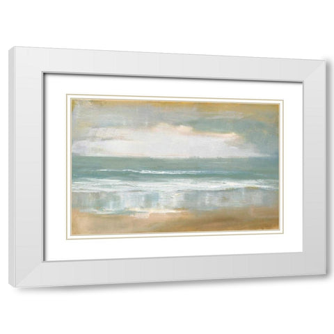 Shoreline White Modern Wood Framed Art Print with Double Matting by Gold, Caroline