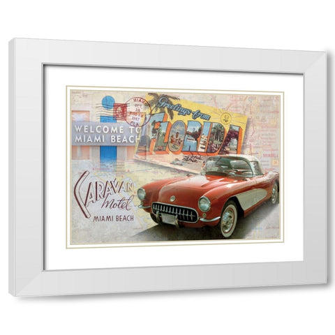 Road Trip II White Modern Wood Framed Art Print with Double Matting by Mallett, Keith