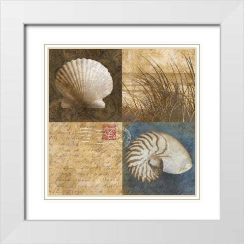 Seaside Memories I White Modern Wood Framed Art Print with Double Matting by Mallett, Keith