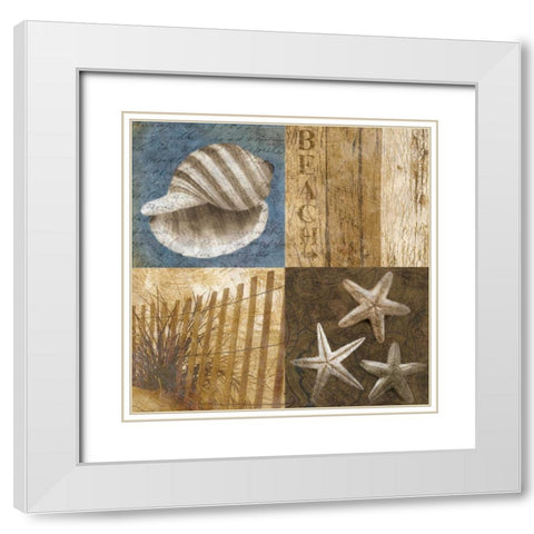Seaside Memories II White Modern Wood Framed Art Print with Double Matting by Mallett, Keith