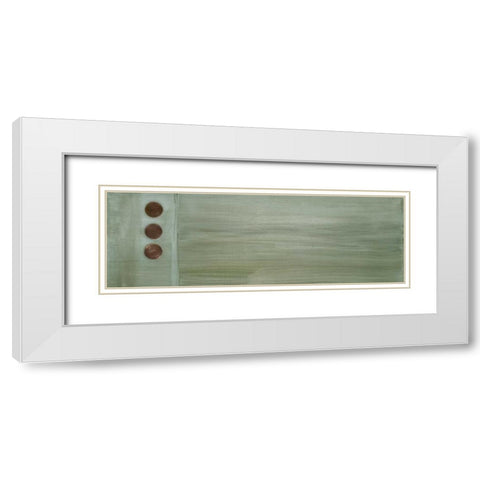 Aqua Drops IV White Modern Wood Framed Art Print with Double Matting by Parker, Karen Lorena