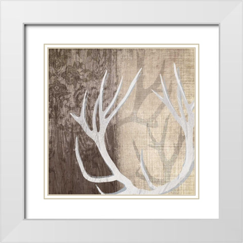 Deer Lodge I White Modern Wood Framed Art Print with Double Matting by Venter, Tandi