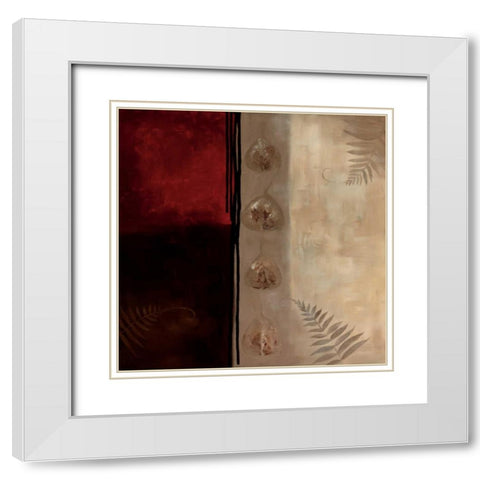 Russet Fern I White Modern Wood Framed Art Print with Double Matting by Maitland, Laurie