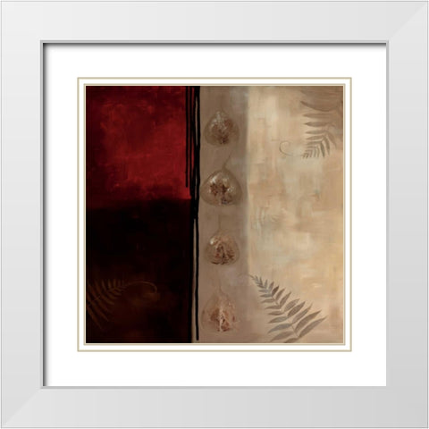 Russet Fern I White Modern Wood Framed Art Print with Double Matting by Maitland, Laurie