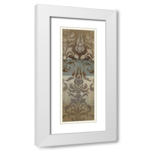 Brocade Inspirations II White Modern Wood Framed Art Print with Double Matting by Eve