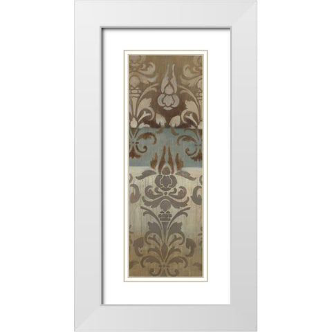 Brocade Inspirations II White Modern Wood Framed Art Print with Double Matting by Eve