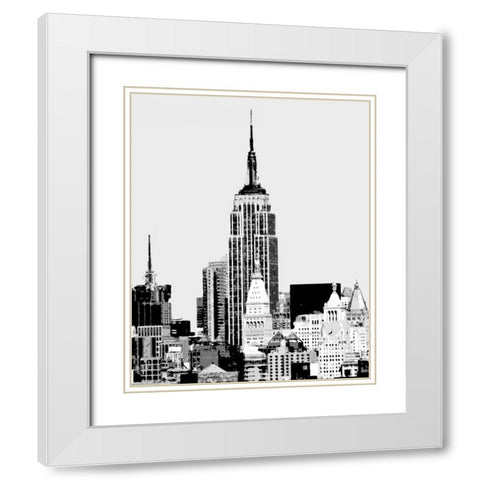 Vintage NY I White Modern Wood Framed Art Print with Double Matting by Maihara/Watt, Jeff/Boyce