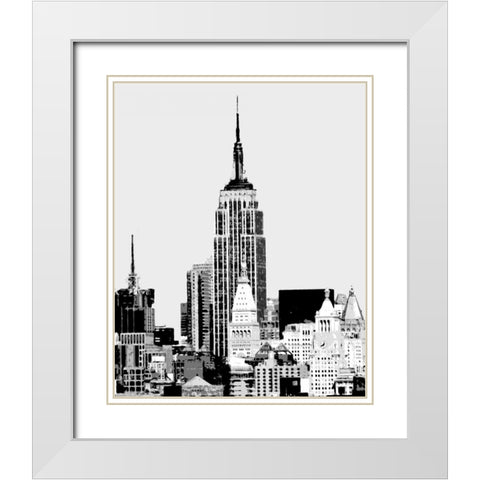 Vintage NY I White Modern Wood Framed Art Print with Double Matting by Maihara/Watt, Jeff/Boyce