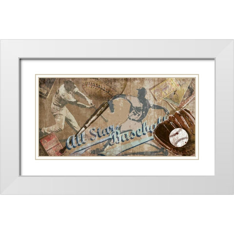 Home Run White Modern Wood Framed Art Print with Double Matting by Venter, Tandi