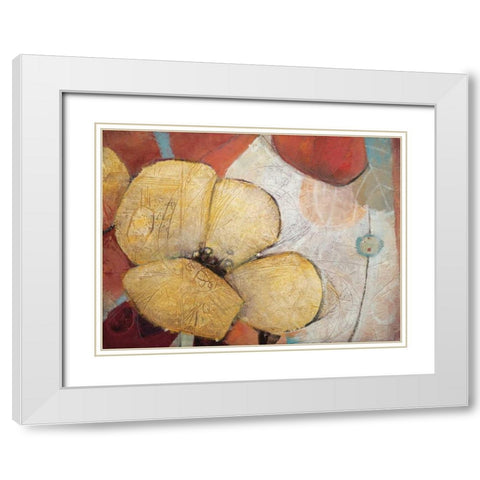 Full Blossom II White Modern Wood Framed Art Print with Double Matting by Li-Leger, Don