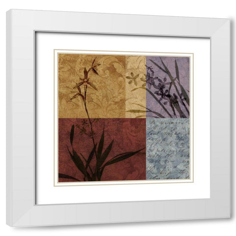 Floral and Still Life Refrain I White Modern Wood Framed Art Print with Double Matting by Mallett, Keith