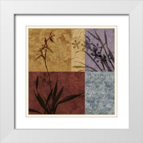 Floral and Still Life Refrain I White Modern Wood Framed Art Print with Double Matting by Mallett, Keith