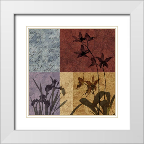 Floral and Still Life Refrain II White Modern Wood Framed Art Print with Double Matting by Mallett, Keith