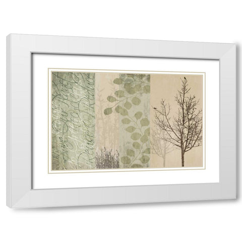Go Green White Modern Wood Framed Art Print with Double Matting by Venter, Tandi