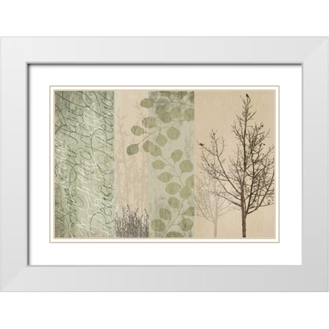 Go Green White Modern Wood Framed Art Print with Double Matting by Venter, Tandi