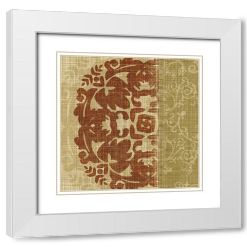 Linen Spice White Modern Wood Framed Art Print with Double Matting by Venter, Tandi