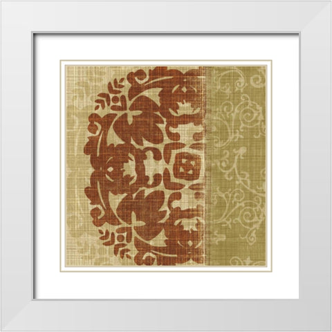 Linen Spice White Modern Wood Framed Art Print with Double Matting by Venter, Tandi