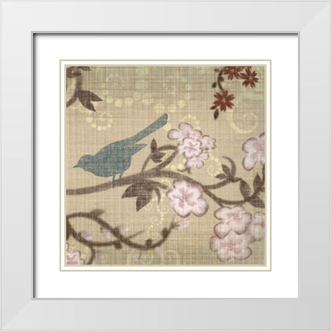 Songbird White Modern Wood Framed Art Print with Double Matting by Venter, Tandi