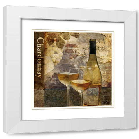 Chardonnay White Modern Wood Framed Art Print with Double Matting by Mallett, Keith