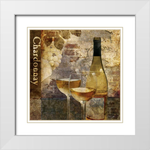 Chardonnay White Modern Wood Framed Art Print with Double Matting by Mallett, Keith