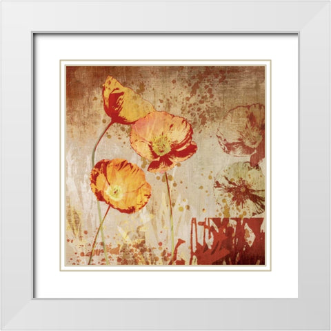 Poppy Heat II White Modern Wood Framed Art Print with Double Matting by Venter, Tandi
